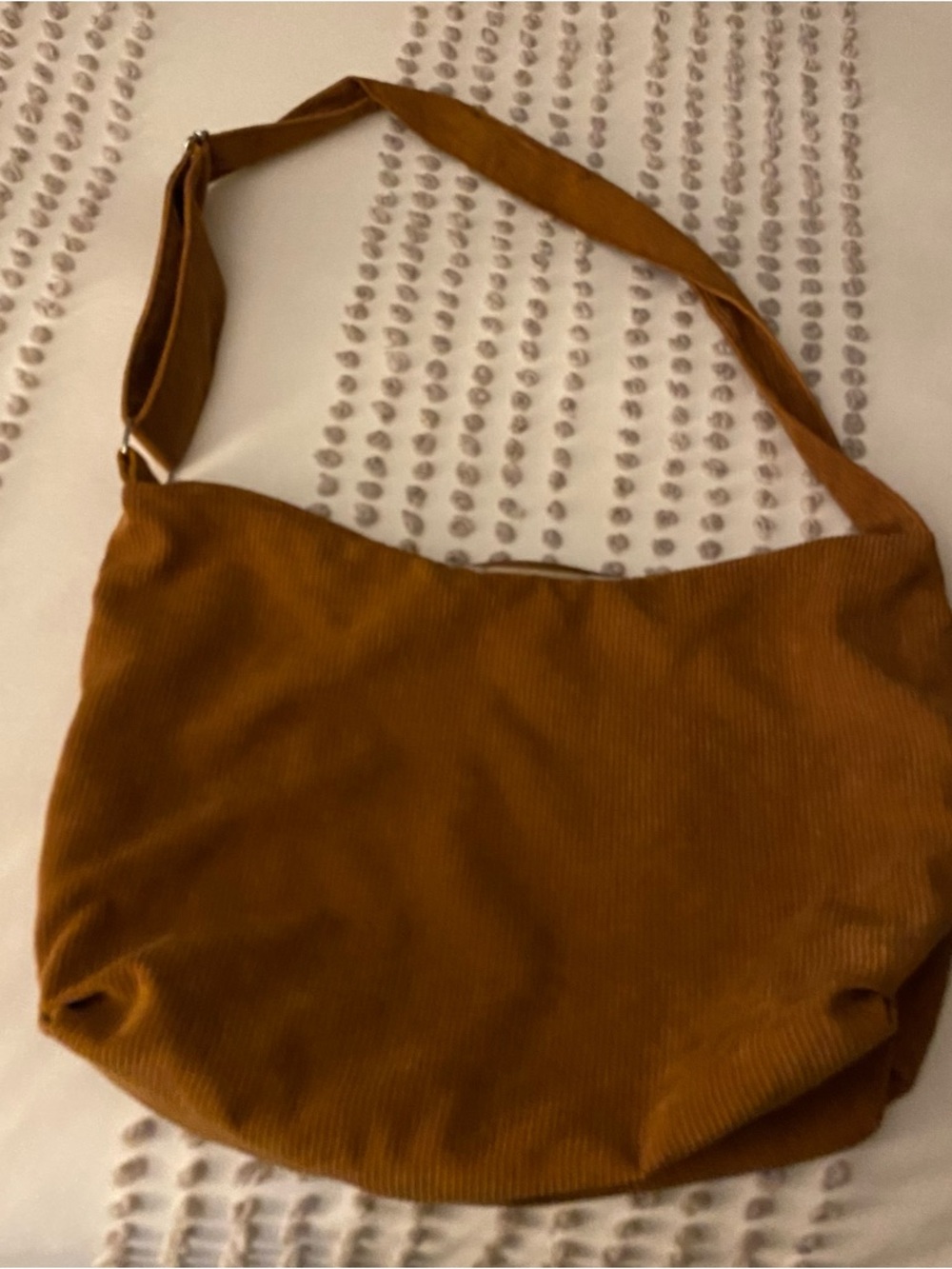 Corduroy Hobo Shoulder Bag in Camel
